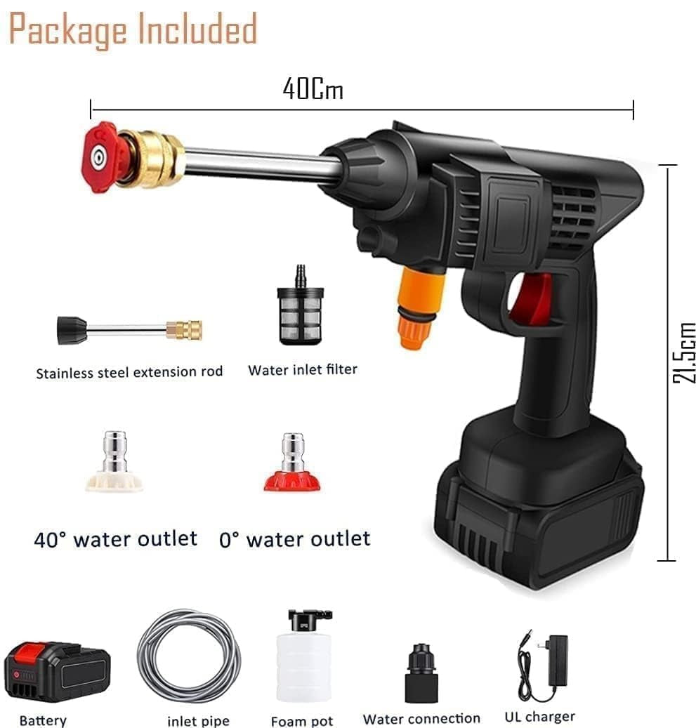 Car Washer High Pressure Gun Rechargeable 48V (Double Battery)  SKU: WB-UA1802