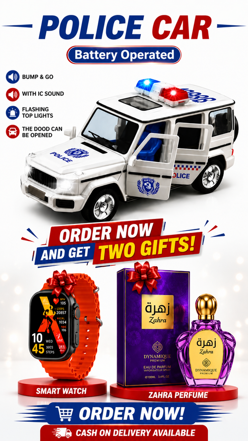 Police Car with Gifts Watch & Perfume(Pack of 03)
